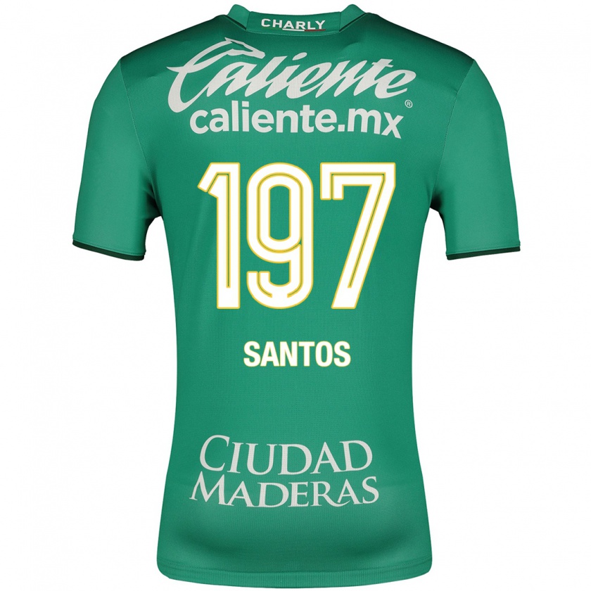 Kandiny Homme Maillot Sebastián Santos #197 Vert Tenues Domicile 2023/24 T-Shirt