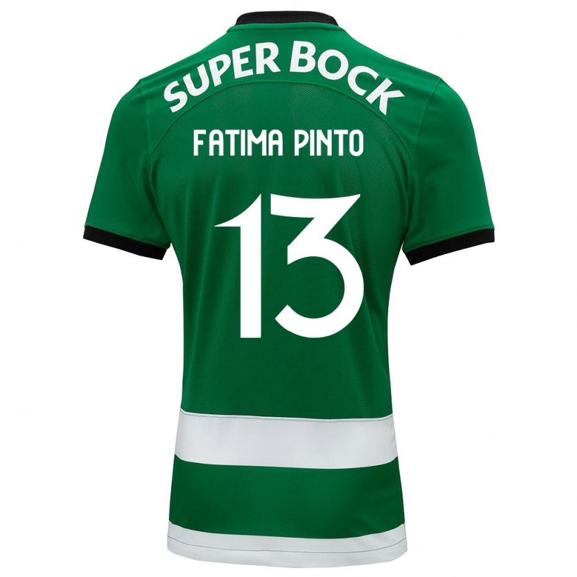 Kandiny Homme Maillot Fátima Alexandra Figueira Pinto #13 Vert Tenues Domicile 2023/24 T-Shirt