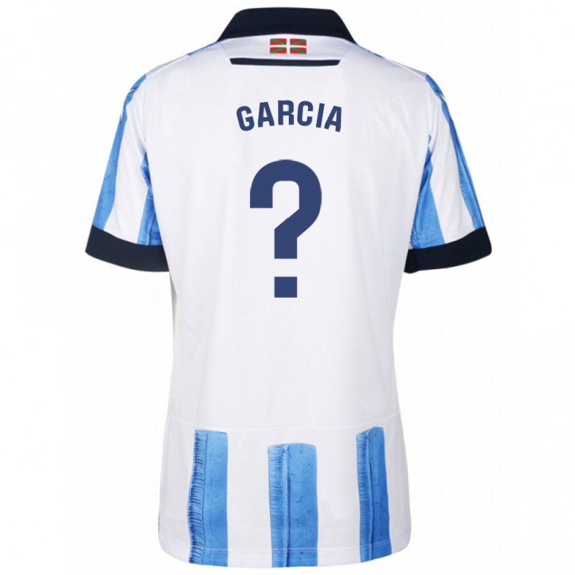 Kandiny Homme Maillot Alex Garcia #0 Bleu Blanc Tenues Domicile 2023/24 T-Shirt