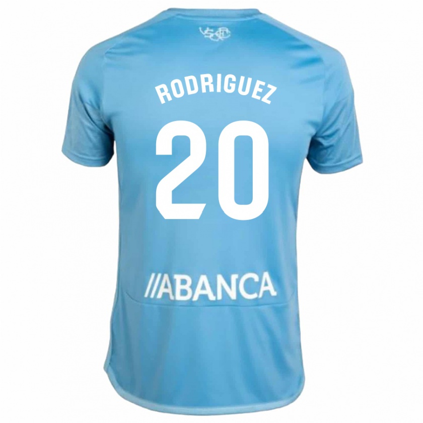 Kandiny Homme Maillot Javi Rodríguez #20 Bleu Tenues Domicile 2023/24 T-Shirt