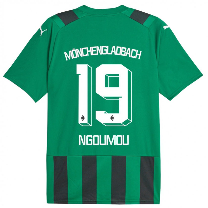 Kandiny Homme Maillot Nathan Ngoumou #19 Vert Noir Tenues Extérieur 2023/24 T-Shirt