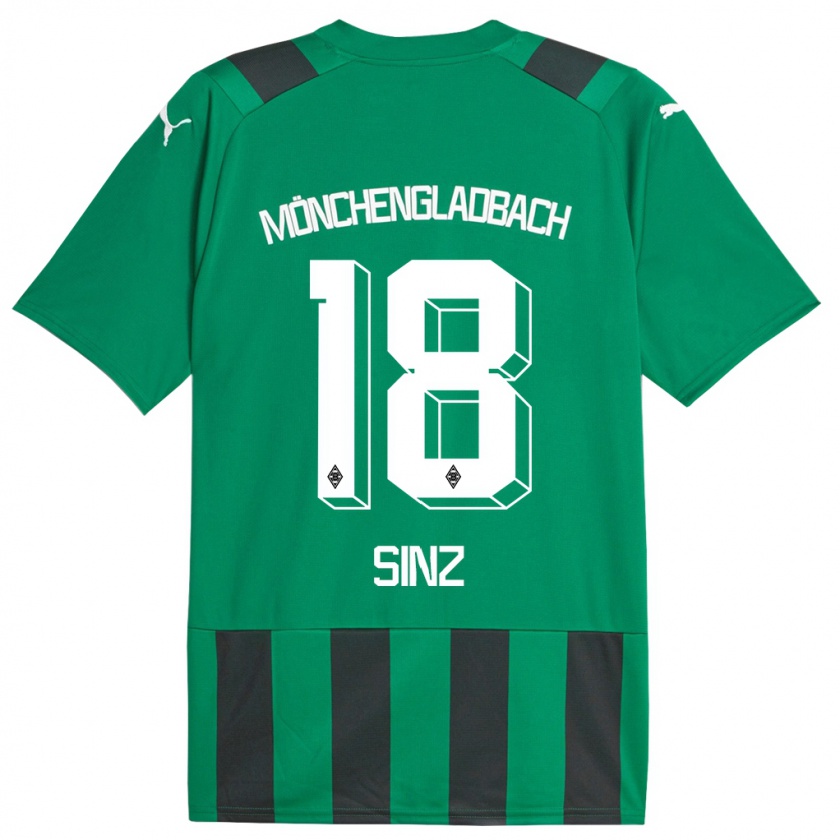 Kandiny Homme Maillot Michelle Sinz #18 Vert Noir Tenues Extérieur 2023/24 T-Shirt