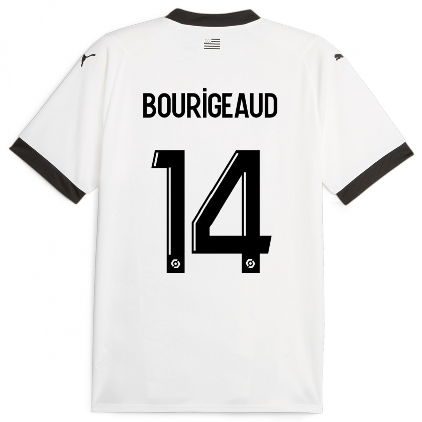 Kandiny Homme Maillot Benjamin Bourigeaud #14 Blanc Tenues Extérieur 2023/24 T-Shirt