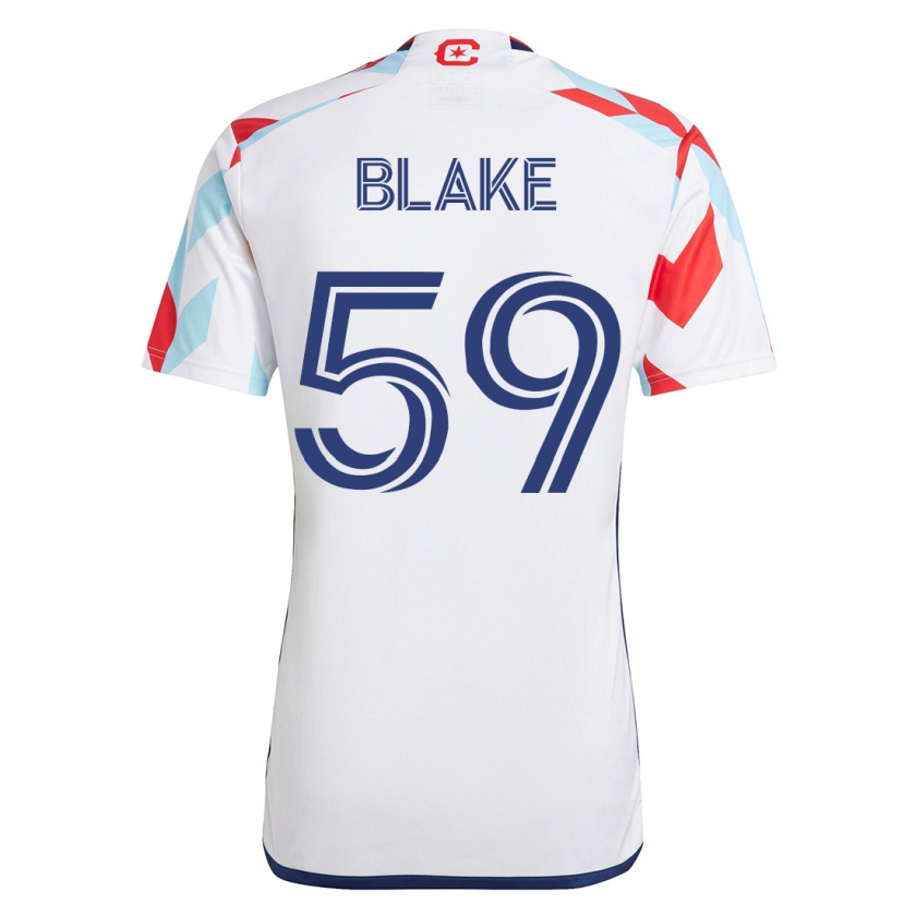 Kandiny Homme Maillot Romain Blake #59 Blanc Bleu Tenues Extérieur 2023/24 T-Shirt