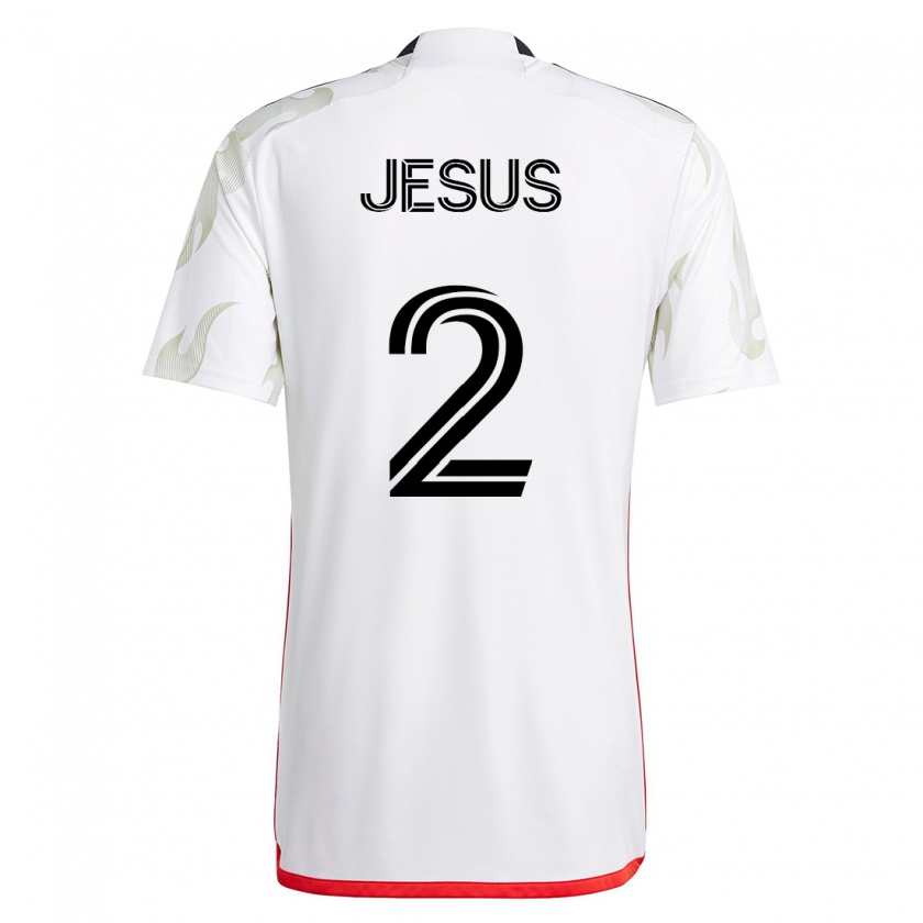 Kandiny Homme Maillot Geovane Jesus #2 Blanc Tenues Extérieur 2023/24 T-Shirt