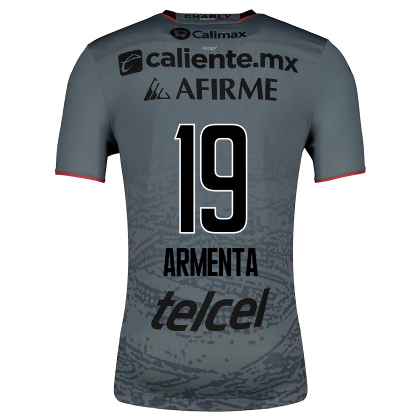 Kandiny Homme Maillot Eduardo Armenta #19 Gris Tenues Extérieur 2023/24 T-Shirt