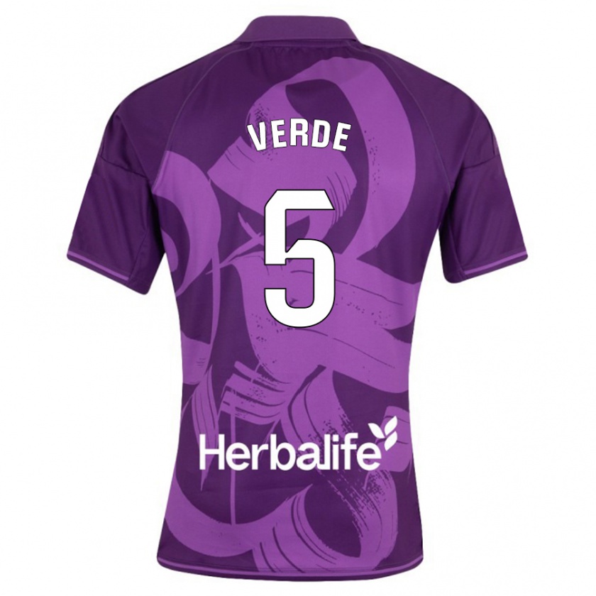 Kandiny Homme Maillot Adrián Verde #5 Violet Tenues Extérieur 2023/24 T-Shirt
