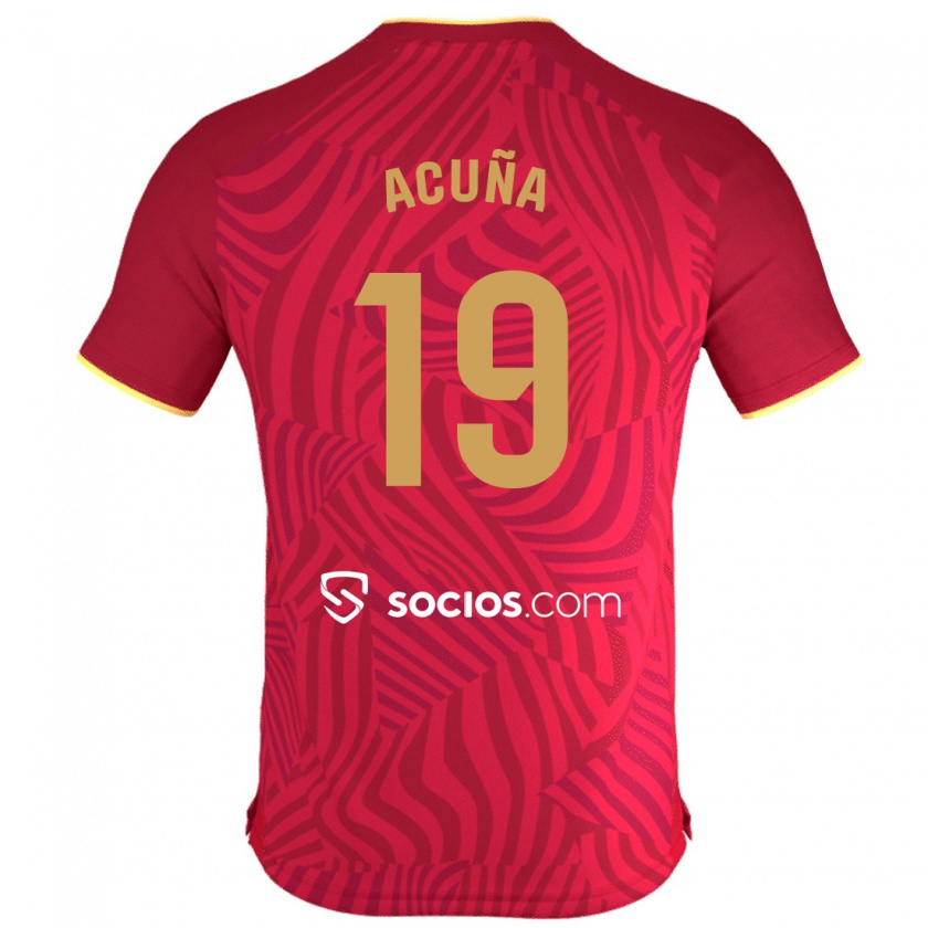 Kandiny Homme Maillot Marcos Acuña #19 Rouge Tenues Extérieur 2023/24 T-Shirt