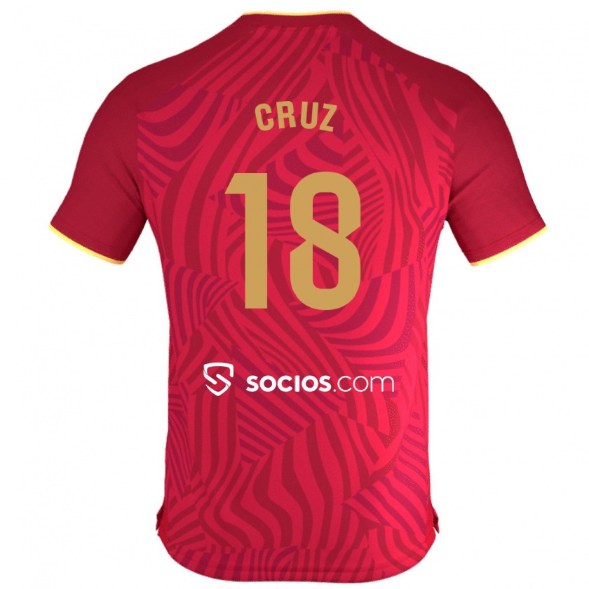 Kandiny Homme Maillot Jesús Cruz #18 Rouge Tenues Extérieur 2023/24 T-Shirt