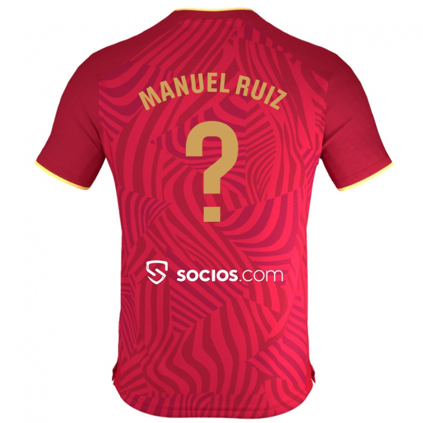 Kandiny Homme Maillot José Manuel Ruiz #0 Rouge Tenues Extérieur 2023/24 T-Shirt