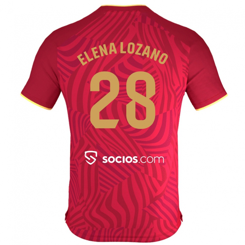 Kandiny Homme Maillot Elena Lozano Gallego #28 Rouge Tenues Extérieur 2023/24 T-Shirt
