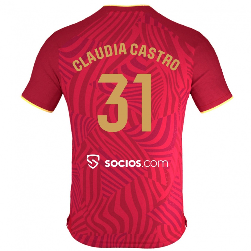 Kandiny Homme Maillot Claudia Castro Romero #31 Rouge Tenues Extérieur 2023/24 T-Shirt