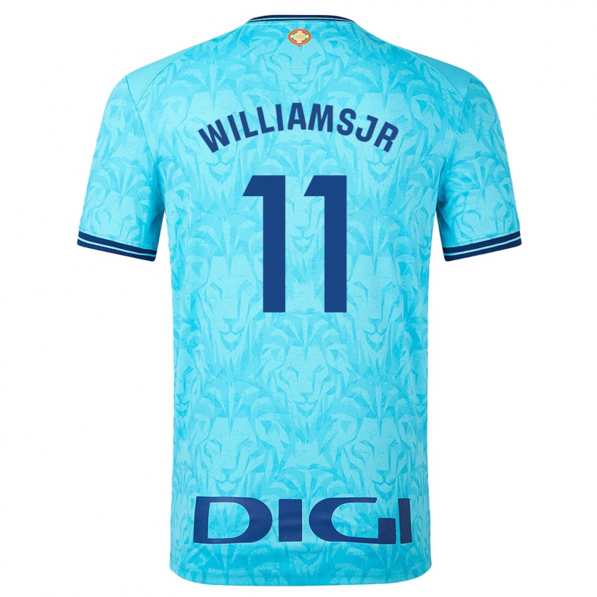 Kandiny Homme Maillot Nico Williams #11 Bleu Ciel Tenues Extérieur 2023/24 T-Shirt