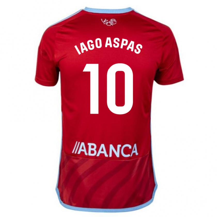 Kandiny Homme Maillot Iago Aspas #10 Rouge Tenues Extérieur 2023/24 T-Shirt
