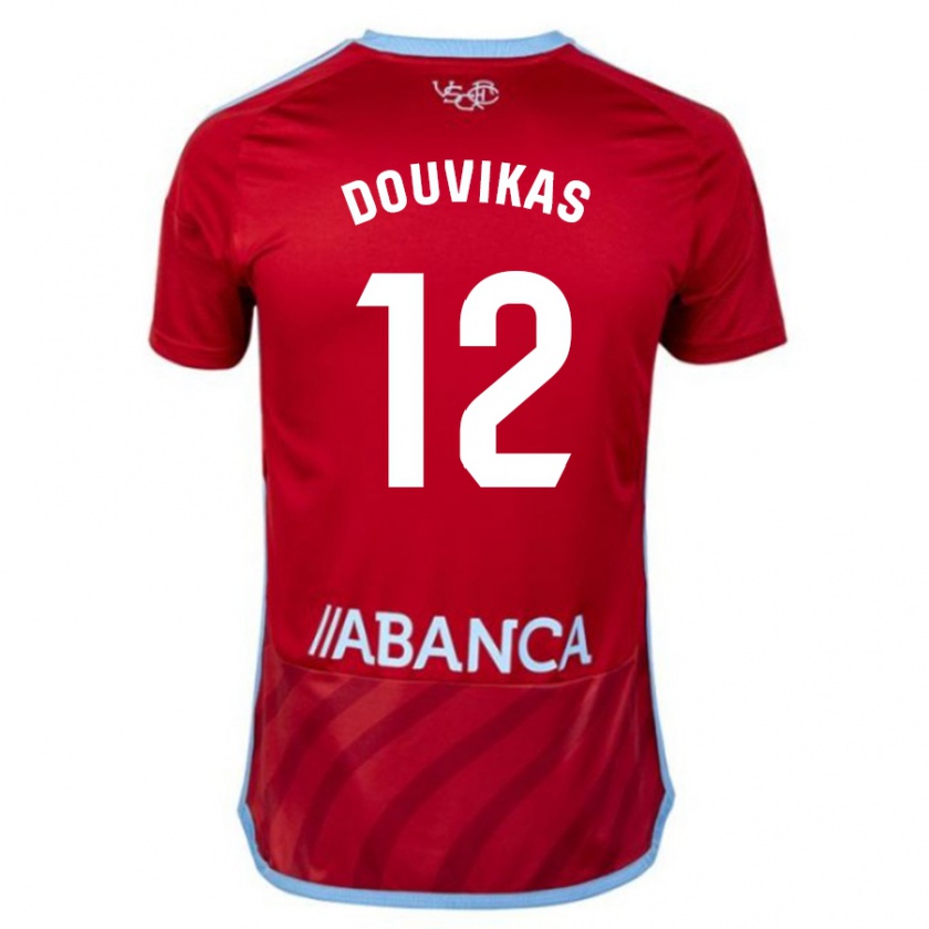 Kandiny Homme Maillot Anastasios Douvikas #12 Rouge Tenues Extérieur 2023/24 T-Shirt