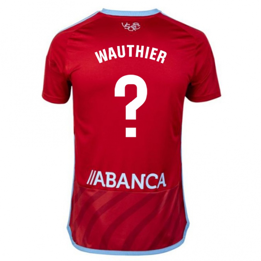 Kandiny Homme Maillot Hugo Wauthier #0 Rouge Tenues Extérieur 2023/24 T-Shirt