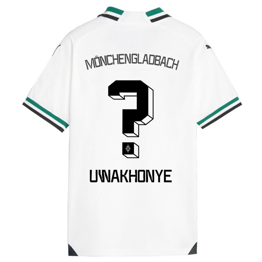 Kandiny Femme Maillot Joshua Uwakhonye #0 Blanc Vert Tenues Domicile 2023/24 T-Shirt
