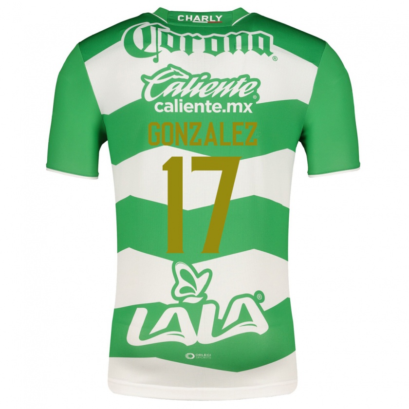 Kandiny Femme Maillot Jair González #17 Vert Tenues Domicile 2023/24 T-Shirt
