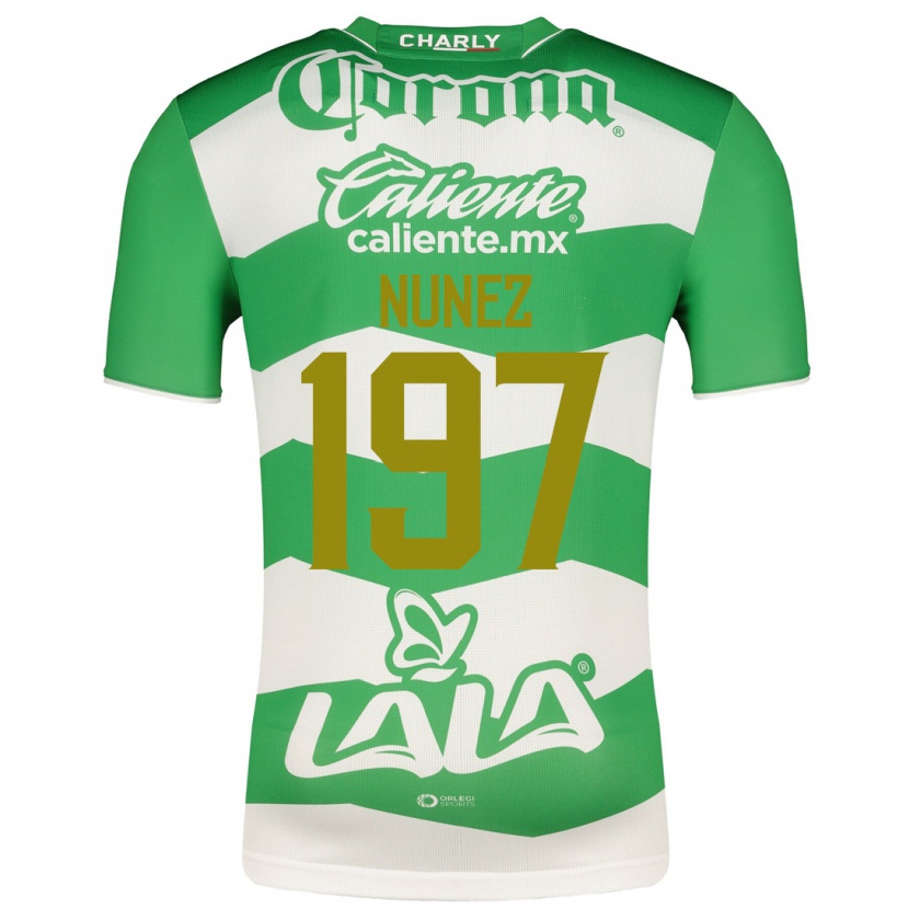 Kandiny Femme Maillot Kevin Núñez #197 Vert Tenues Domicile 2023/24 T-Shirt