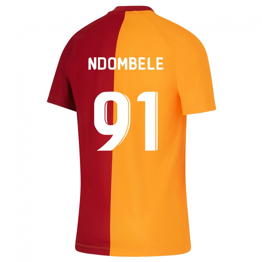 Kandiny Femme Maillot Tanguy Ndombélé #91 Orange Tenues Domicile 2023/24 T-Shirt