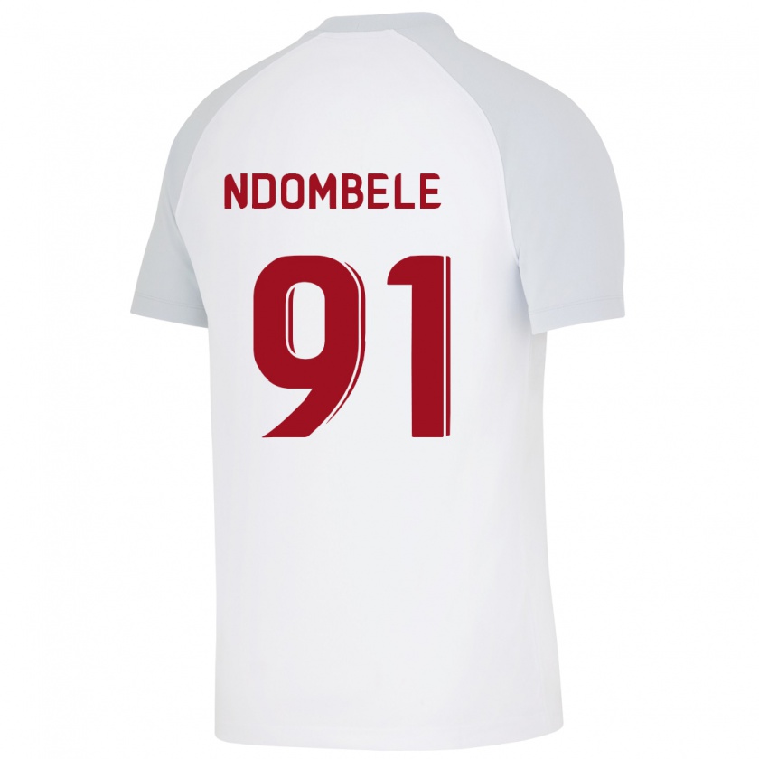 Kandiny Femme Maillot Tanguy Ndombélé #91 Blanc Tenues Extérieur 2023/24 T-Shirt