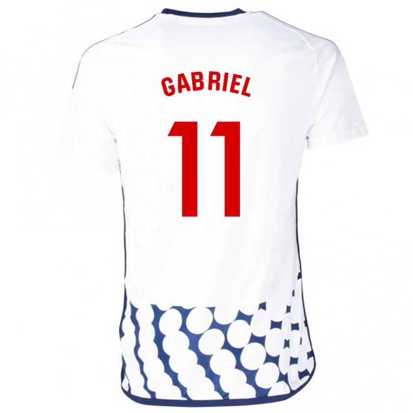 Kandiny Femme Maillot Sergio Gabriel #11 Blanc Tenues Extérieur 2023/24 T-Shirt