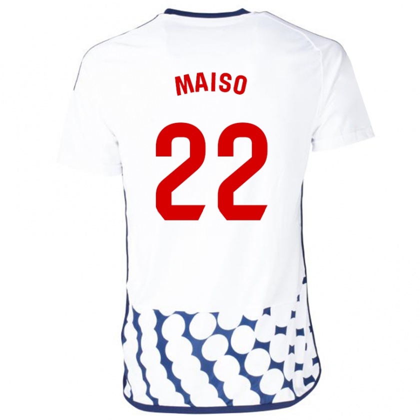 Kandiny Femme Maillot Álvaro Maiso #22 Blanc Tenues Extérieur 2023/24 T-Shirt
