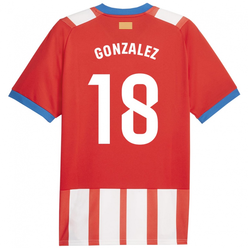 Kandiny Enfant Maillot Gerard González #18 Rouge Blanc Tenues Domicile 2023/24 T-Shirt