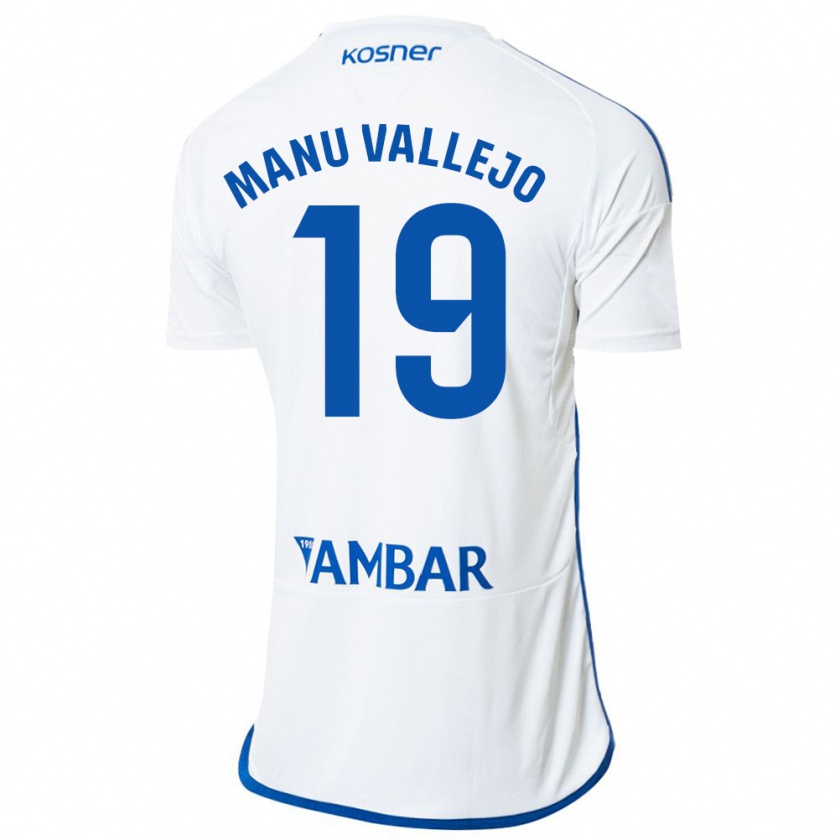 Kandiny Enfant Maillot Manu Vallejo #19 Blanc Tenues Domicile 2023/24 T-Shirt