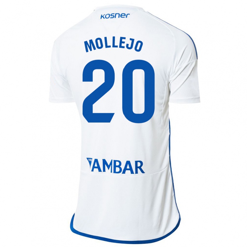 Kandiny Enfant Maillot Víctor Mollejo #20 Blanc Tenues Domicile 2023/24 T-Shirt