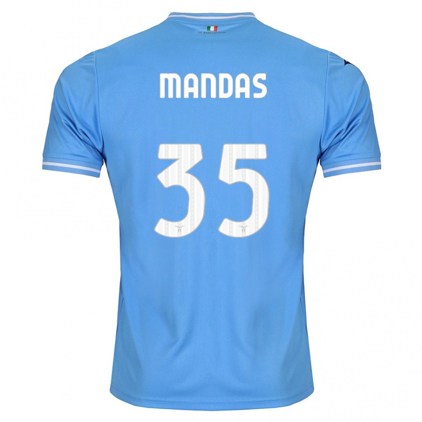 Kandiny Enfant Maillot Christos Mandas #35 Bleu Tenues Domicile 2023/24 T-Shirt