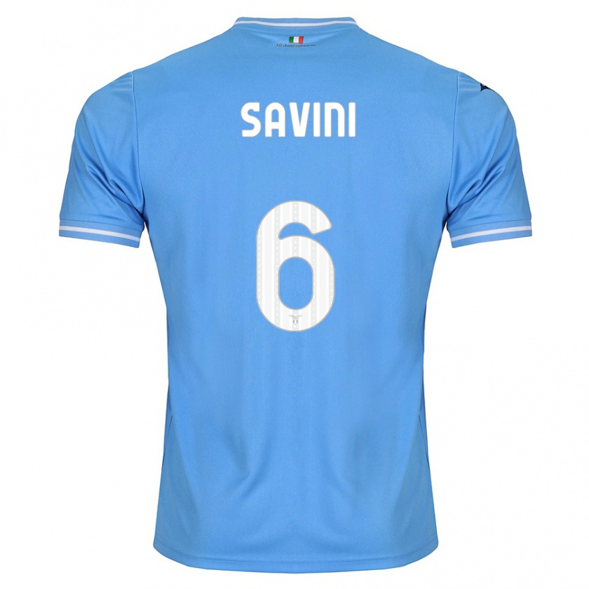 Kandiny Enfant Maillot Federica Savini #6 Bleu Tenues Domicile 2023/24 T-Shirt