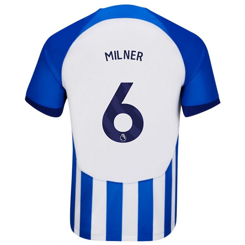 Kandiny Enfant Maillot James Milner #6 Bleu Tenues Domicile 2023/24 T-Shirt