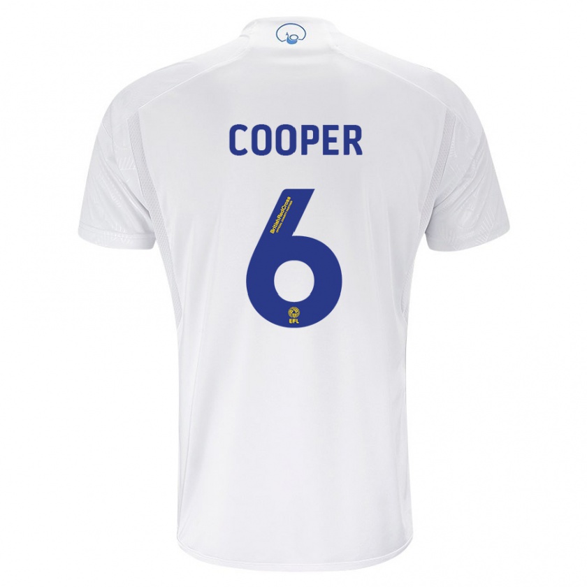 Kandiny Enfant Maillot Liam Cooper #6 Blanc Tenues Domicile 2023/24 T-Shirt