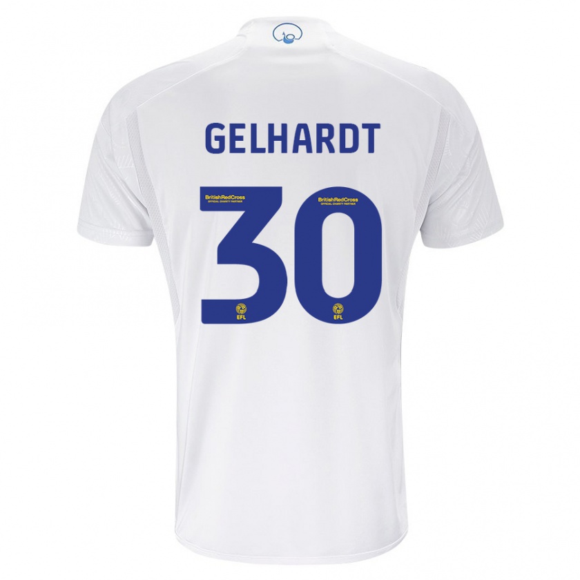 Kandiny Enfant Maillot Joe Gelhardt #30 Blanc Tenues Domicile 2023/24 T-Shirt