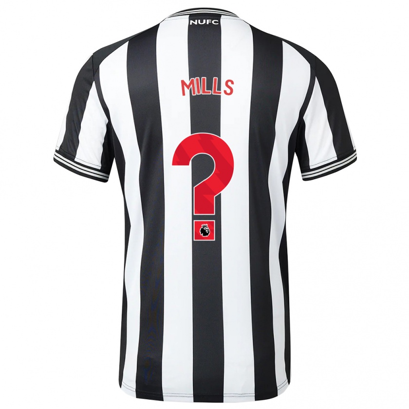 Kandiny Enfant Maillot Michael Mills #0 Noir Blanc Tenues Domicile 2023/24 T-Shirt