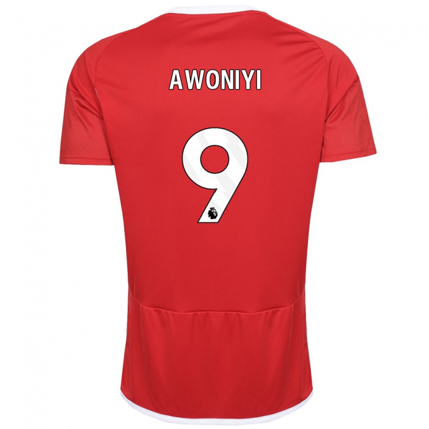 Kandiny Enfant Maillot Taiwo Awoniyi #9 Rouge Tenues Domicile 2023/24 T-Shirt