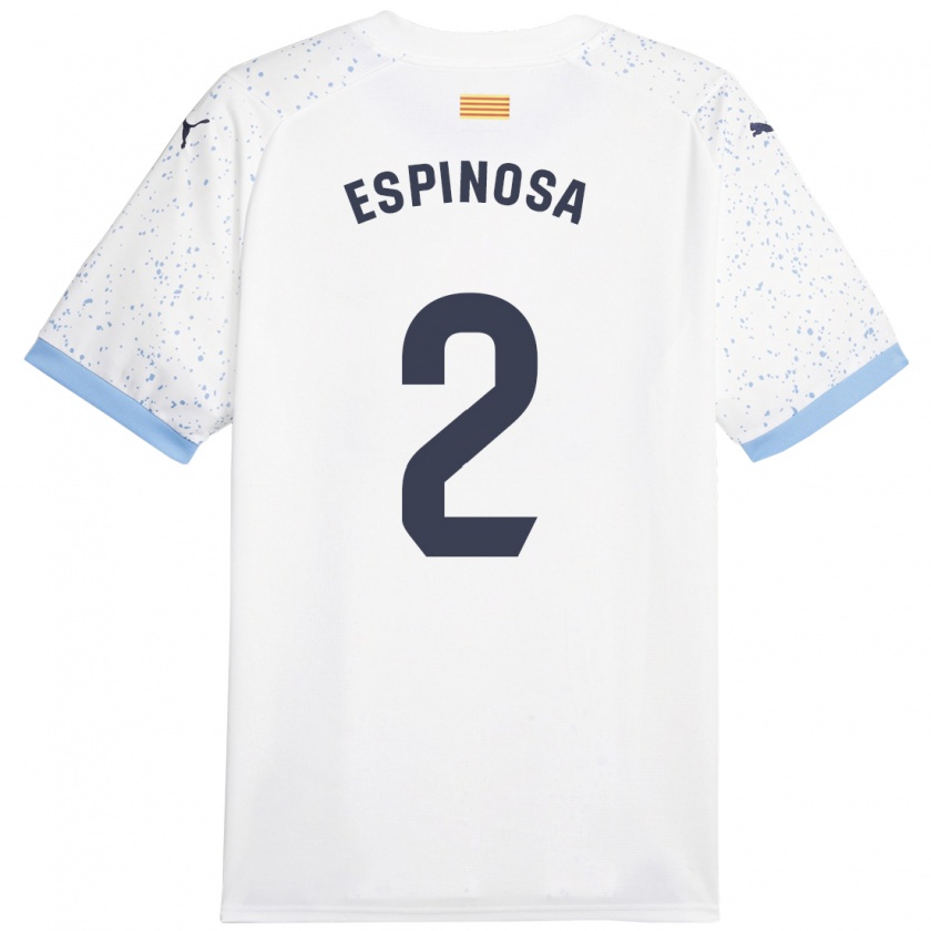 Kandiny Enfant Maillot Bernardo Espinosa #2 Blanc Tenues Extérieur 2023/24 T-Shirt