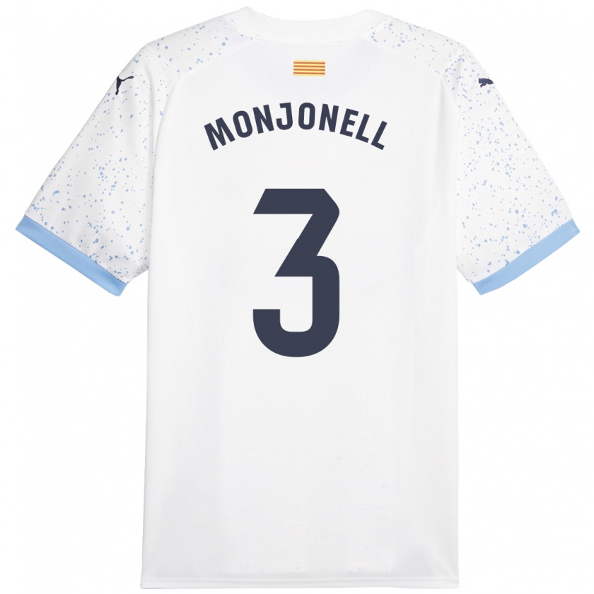 Kandiny Enfant Maillot Eric Monjonell #3 Blanc Tenues Extérieur 2023/24 T-Shirt