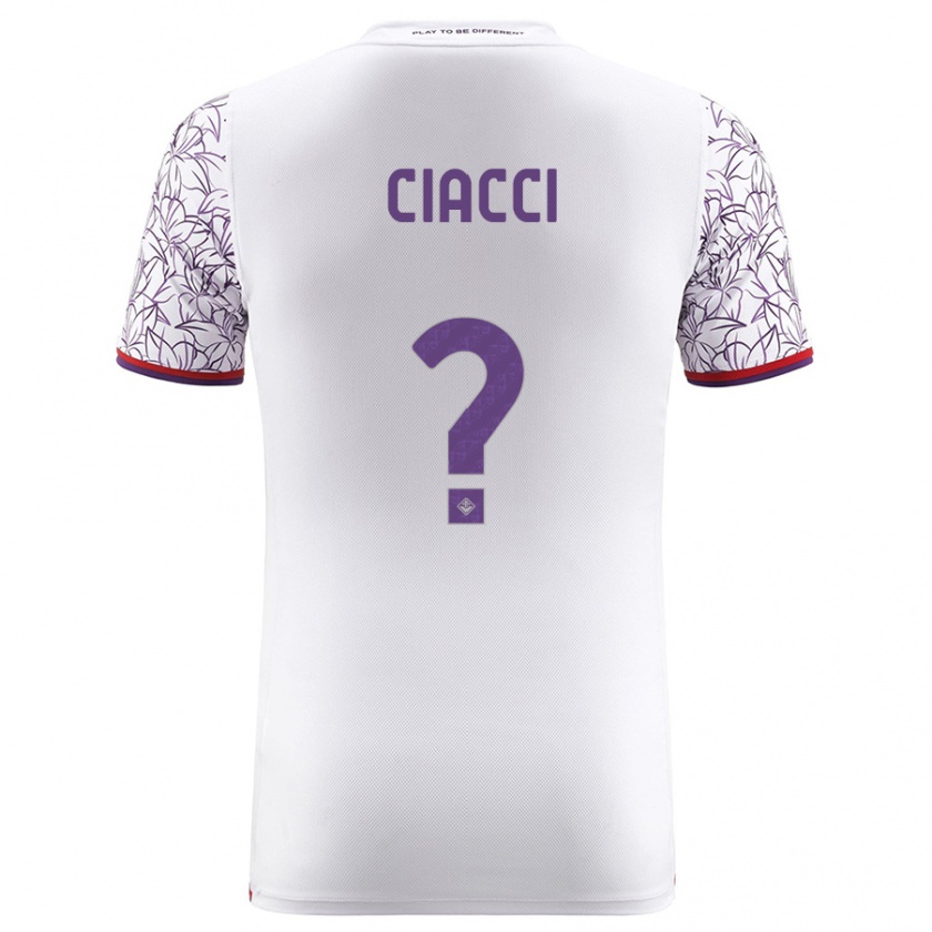 Kandiny Enfant Maillot Niccolò Ciacci #0 Blanc Tenues Extérieur 2023/24 T-Shirt