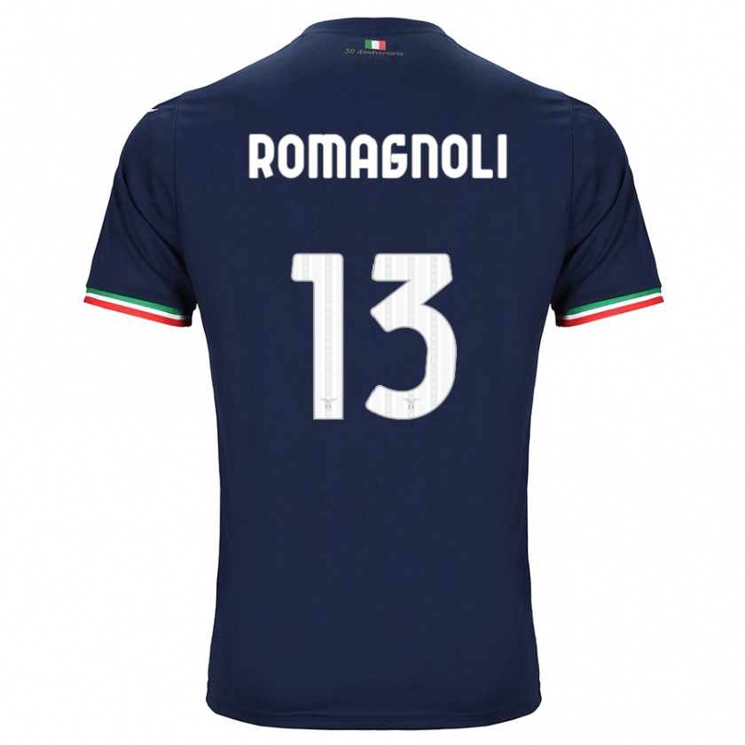 Kandiny Enfant Maillot Alessio Romagnoli #13 Marin Tenues Extérieur 2023/24 T-Shirt