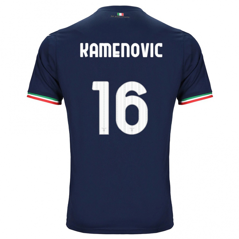 Kandiny Enfant Maillot Dimitrije Kamenović #16 Marin Tenues Extérieur 2023/24 T-Shirt