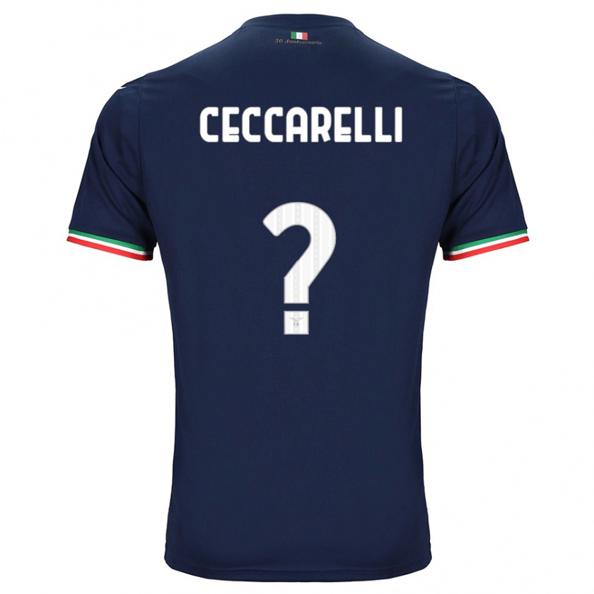 Kandiny Enfant Maillot Alessandro Ceccarelli #0 Marin Tenues Extérieur 2023/24 T-Shirt