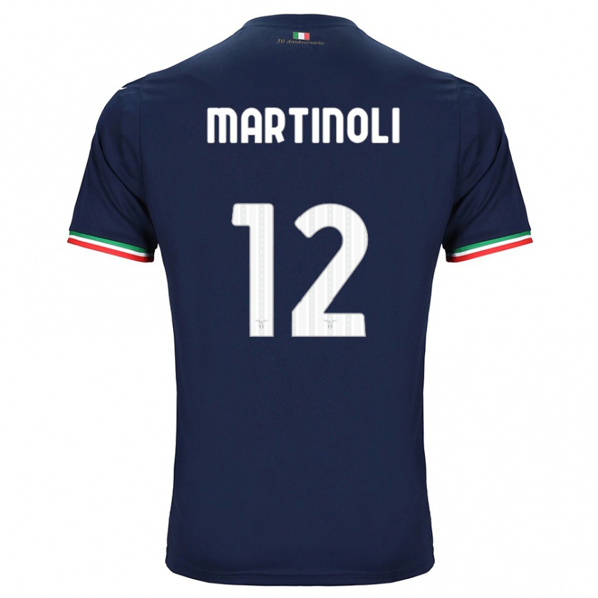 Kandiny Enfant Maillot Elettra Martinoli #12 Marin Tenues Extérieur 2023/24 T-Shirt