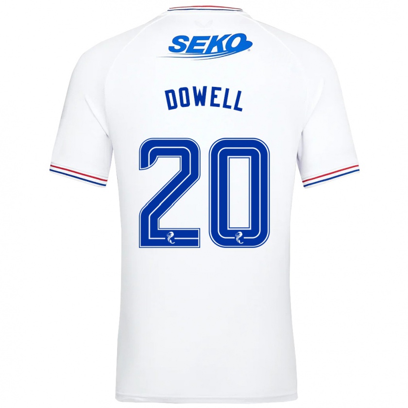 Kandiny Enfant Maillot Kieran Dowell #20 Blanc Tenues Extérieur 2023/24 T-Shirt