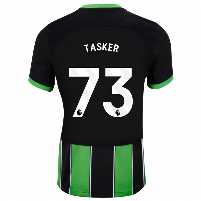 Kandiny Enfant Maillot Charlie Tasker #73 Vert Noir Tenues Extérieur 2023/24 T-Shirt