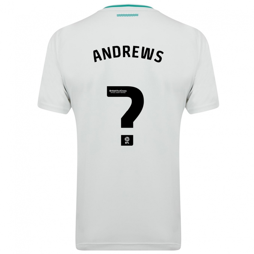 Kandiny Enfant Maillot Joe Andrews #0 Blanc Tenues Extérieur 2023/24 T-Shirt
