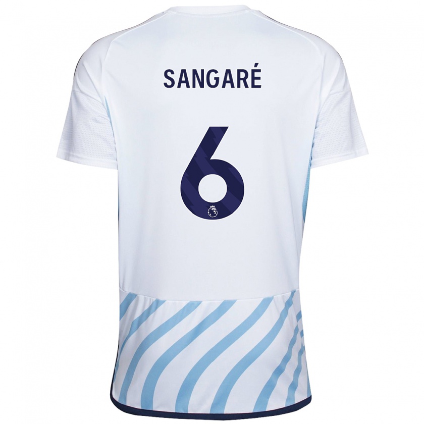 Kandiny Enfant Maillot Ibrahim Sangaré #6 Blanc Bleu Tenues Extérieur 2023/24 T-Shirt