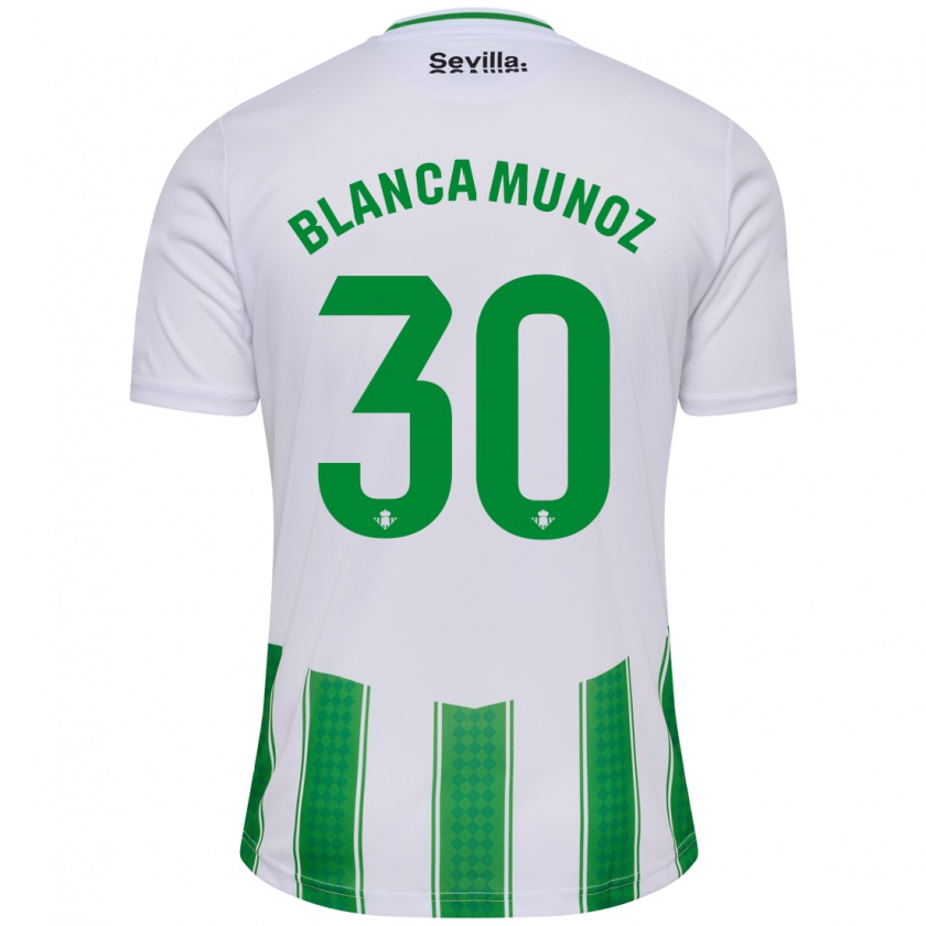 Kandiny Homme Maillot Blanca Muñoz #30 Blanc Tenues Domicile 2023/24 T-Shirt