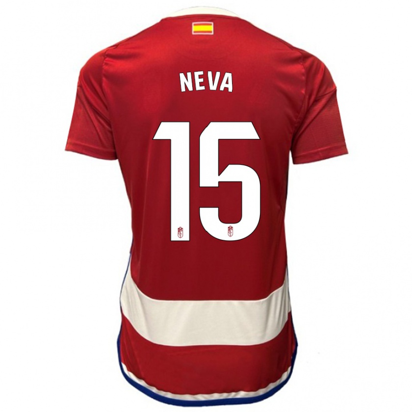 Kandiny Homme Maillot Carlos Neva #15 Rouge Tenues Domicile 2023/24 T-Shirt